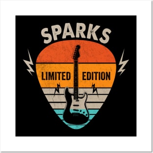 Vintage Sparks Name Guitar Pick Limited Edition Birthday Posters and Art